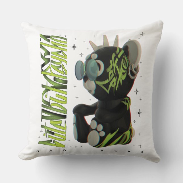 Coussin Teddy Bear x mignon Bear Graffiti x Sad Bear Stree (Recto)