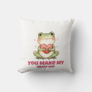 Coussin Tee-shirt de la Saint-Valentin grenouille mignonne