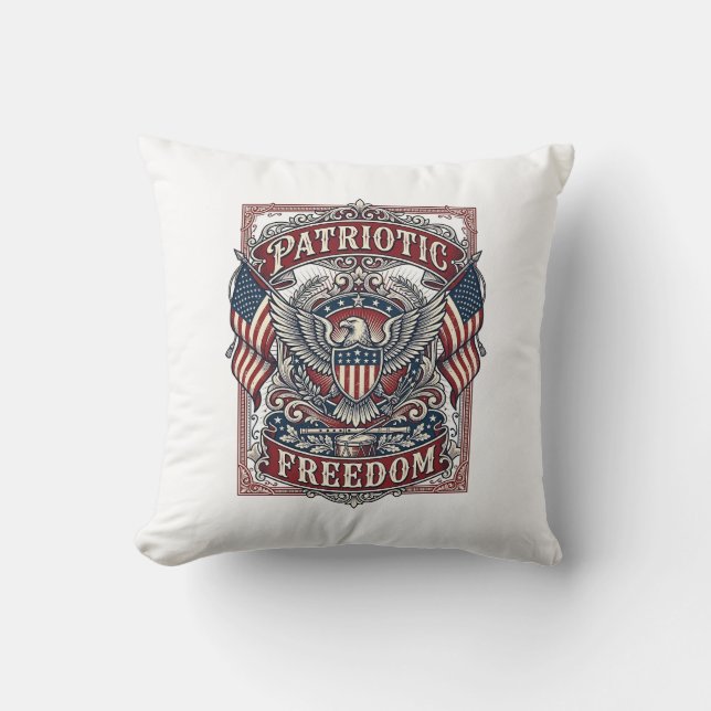 Coussin Tee-shirt graphique vectoriel de défilé patriotiqu (Recto)