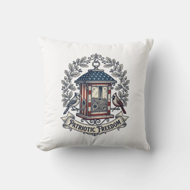 Coussin Tee-shirt graphique vectoriel de mangeoire à oisea (Recto)