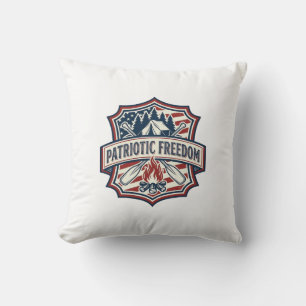 Coussin Tee-shirt graphique vectoriel d'esprit de camp d'é