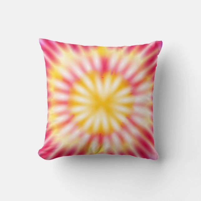 Coussin Tee teint rose jaune blanc (Recto)