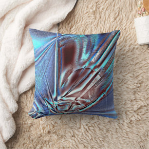 Coussin Teinte bleue défraîchie sur marron avec des traits