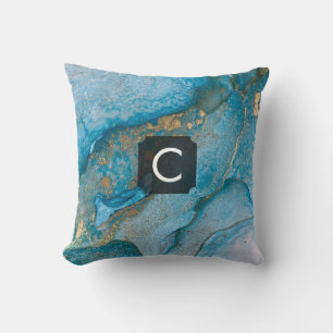 Coussin Teinte et or Encre Alcoolique Liquide Art Monogram