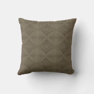 Coussin Teinte Sépia Diamant Hypnotique Art Pop Moderne