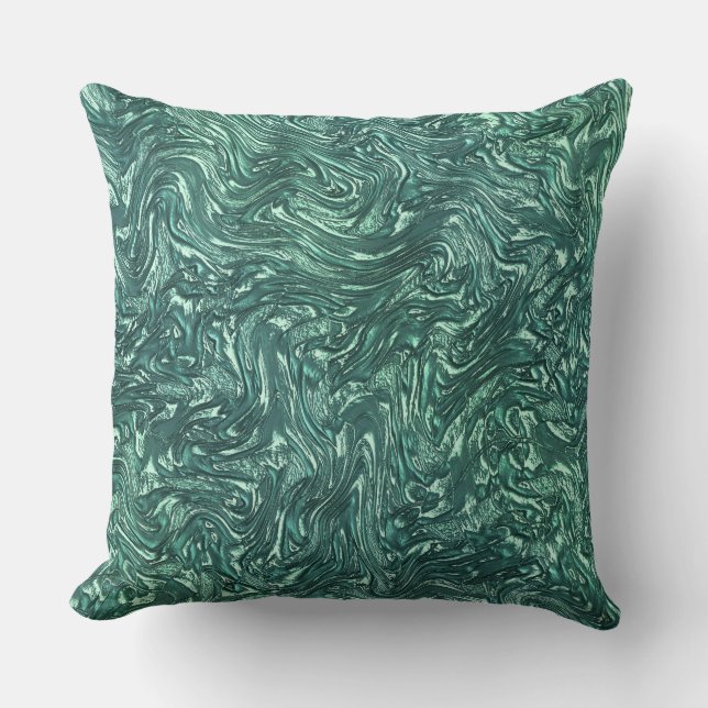 Coussin Teintes de jade texturées et cyan verdâtre (Recto)