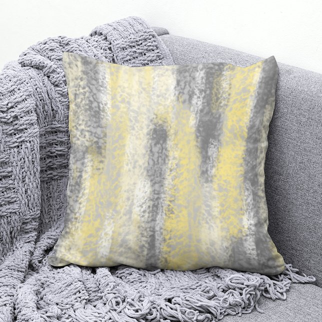 Coussin teintes douces Abstraites gris jaune (Créateur téléchargé)