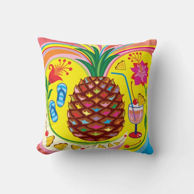 Coussin Teintes estivales d'ananas frais (Recto)