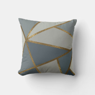 Coussin Teintes grises Bronze doré neutre Géométrique