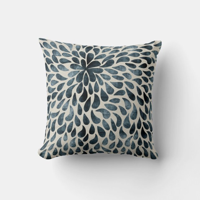 Coussin Teinture à tarte gris bleu fumé (Recto)