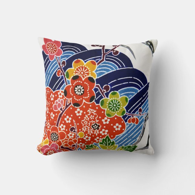 Coussin Teinture d'okinawaïen japonaise (Bingata) (Recto)