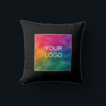 Coussin Télécharger Ajouter un Modèle personnalisable au l<br><div class="desc">Téléchargez Ajouter votre entreprise Logo Modèle Carré 16" x 16" Polyester Black Throw Pillow.</div>