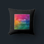 Coussin Télécharger Ajouter un Modèle personnalisable au l<br><div class="desc">Téléchargez Ajouter votre entreprise Logo Modèle Carré 16" x 16" Polyester Black Throw Pillow.</div>