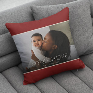 Coussin Tellement d'amour Typographie moderne Photo couleu