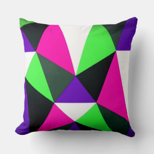 Coussin Téméraire 80s Color Block Neon Green Rose Purple