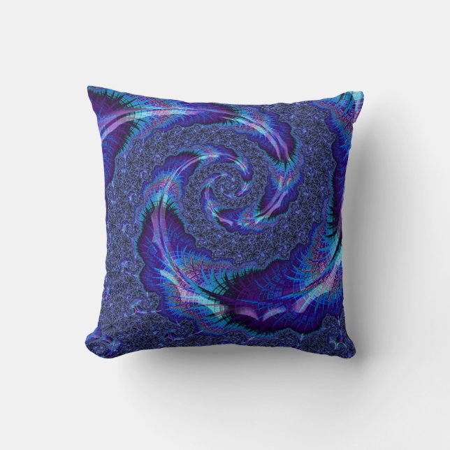 Coussin Téméraire Vibrant Psychédélique Spirale Fractale A (Recto)