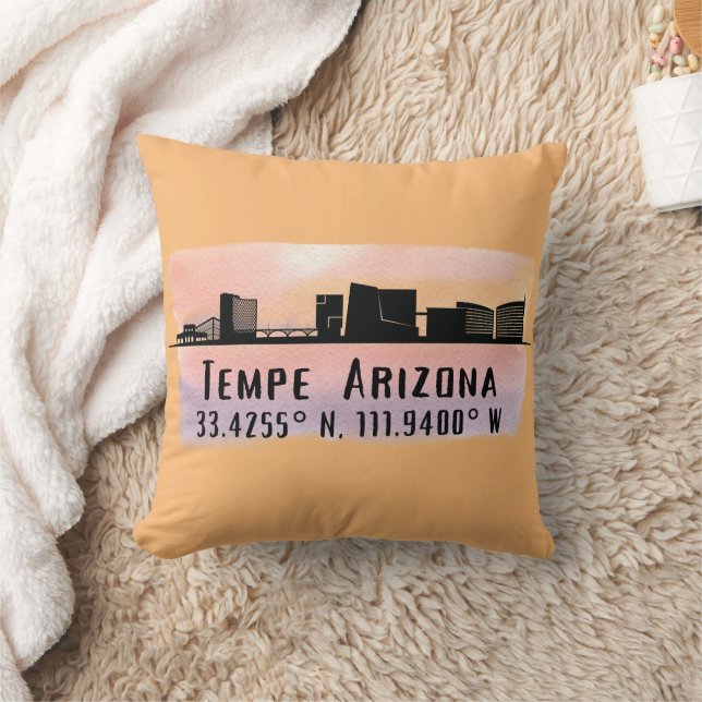 Coussin Température AZ City Skyline Latitude et Longitude (Couverture)