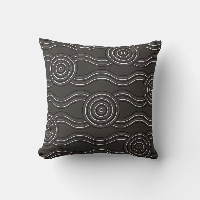 Coussin Tempête d'art autochtone (Recto)