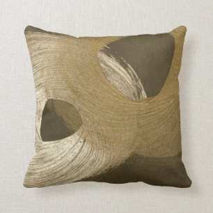 Coussin Tempête de sable circulaire dans Tan et Dark Brown