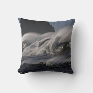 Coussin Tempête des vagues de l'océan sauvage en mer