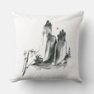 Coussin Temple du bouddhisme zen dans les montagnes