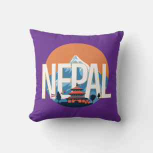 Coussin Temple du Népal Mont Everest