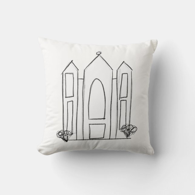 Coussin Temple mormon simple moderne de Salt Lake City LDS (Recto)