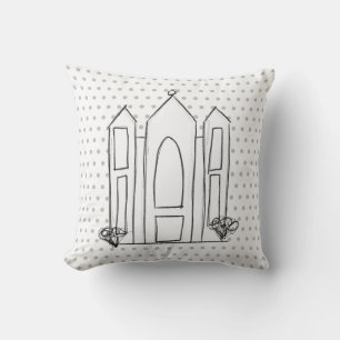 Coussin Temple mormon simple moderne LDS Salt Lake City