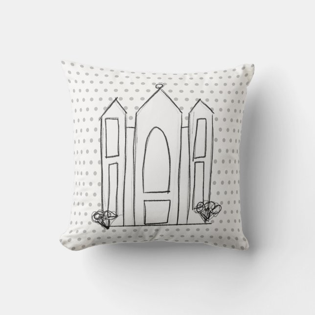 Coussin Temple mormon simple moderne LDS Salt Lake City  (Recto)