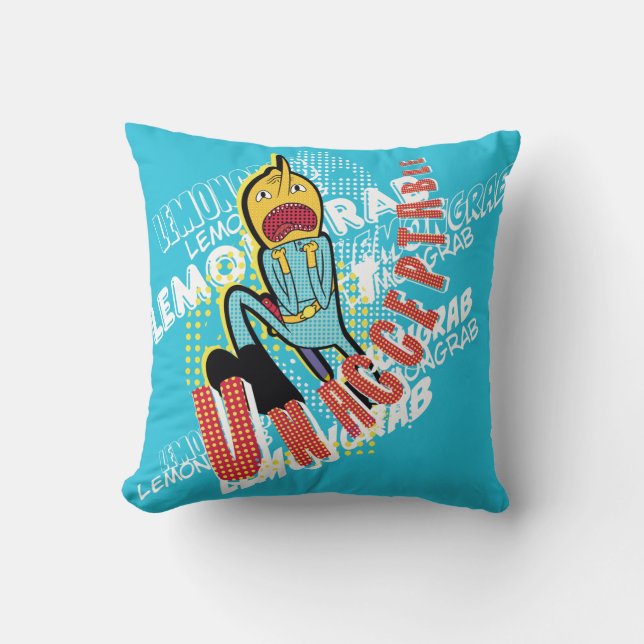 Coussin Temps d'aventure | Attaque au citron "INACCEPTABLE (Recto)