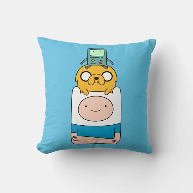 Coussin Temps d'aventure | BMO, Jake & Finn (Recto)