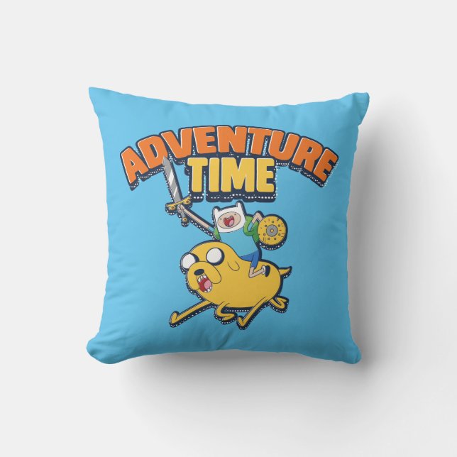 Coussin Temps d'aventure | Finn Riding Jake (Recto)