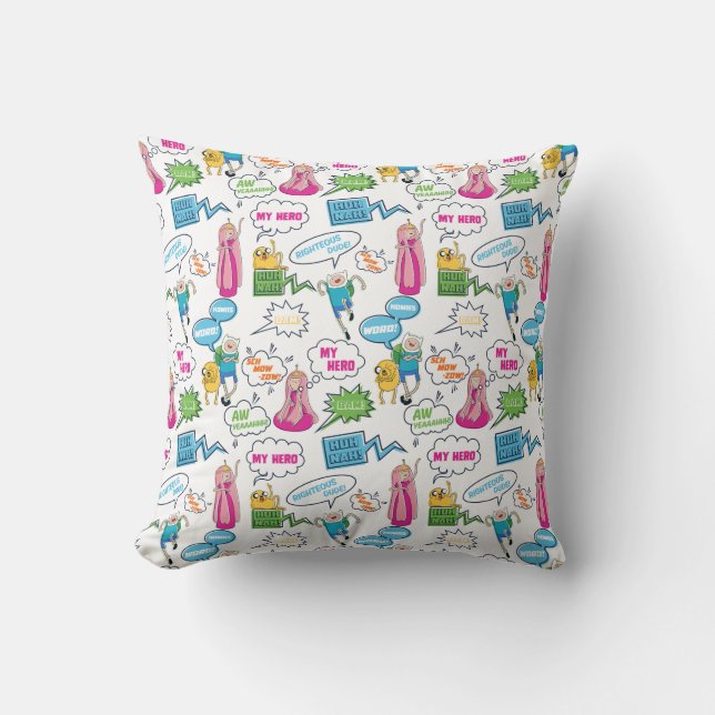 Coussin Temps d'aventure | Motif d'appel de caractères (Recto)