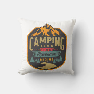Coussin Temps de camping L'aventure commence