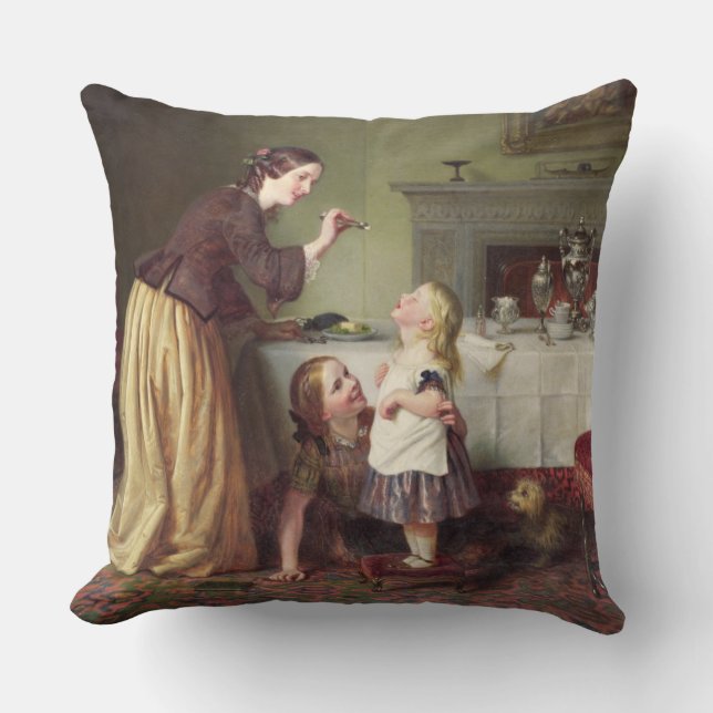 Coussin Temps de petit déjeuner - jeux de matin (huile sur (Recto)