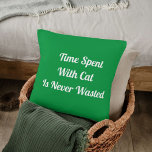 Coussin Temps Passé Avec Chat Citation Personnalisée Kelly<br><div class="desc">Améliorez votre espace avec le "Time Spent With Cat Personalized Pet Citation Kelly Green Throw Pillow." Adapté pour les amoureux des animaux de compagnie, cet oreiller allie un sentiment personnel et un design élégant. Parfait pour se détendre et réfléchir sur les moments chéris avec votre ami furry. Un cadeau idéal...</div>