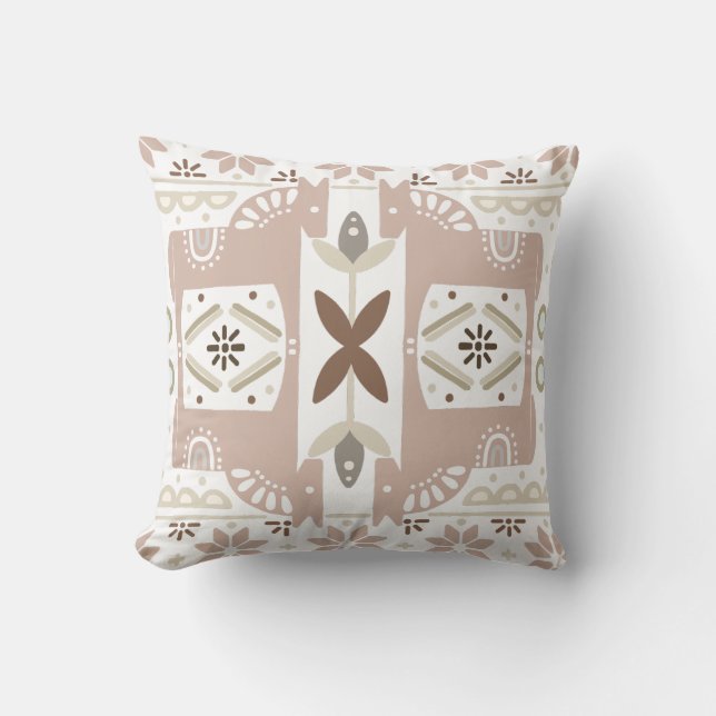 Coussin Tendance Beige esthétique Pettern (Recto)