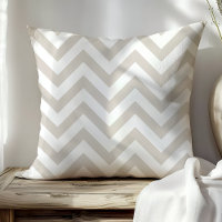 Tendance Beige et Blanc Chevron Zigzag Rayures