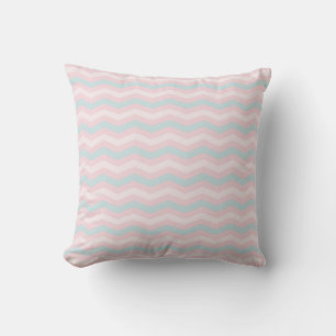 Coussin Tendance bleu vert rose rayures Pastel Couleurs