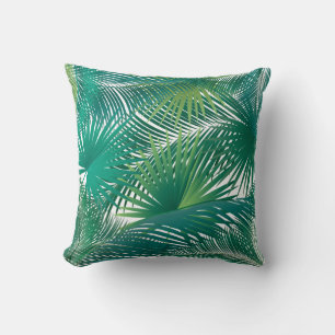Coussin Tendance de l'aquarelle Feuille de palmiers tropic