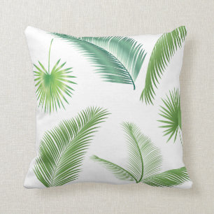 Coussin Tendance de l'aquarelle Feuille de palmiers tropic