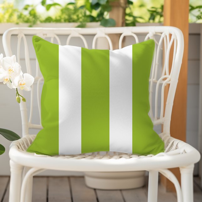 Coussin Tendance Lime Green Cabana Blanc Trappes (Créateur téléchargé)