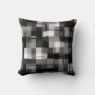 Coussin Tendance moderne Noir Blanc Abstrait Plaid