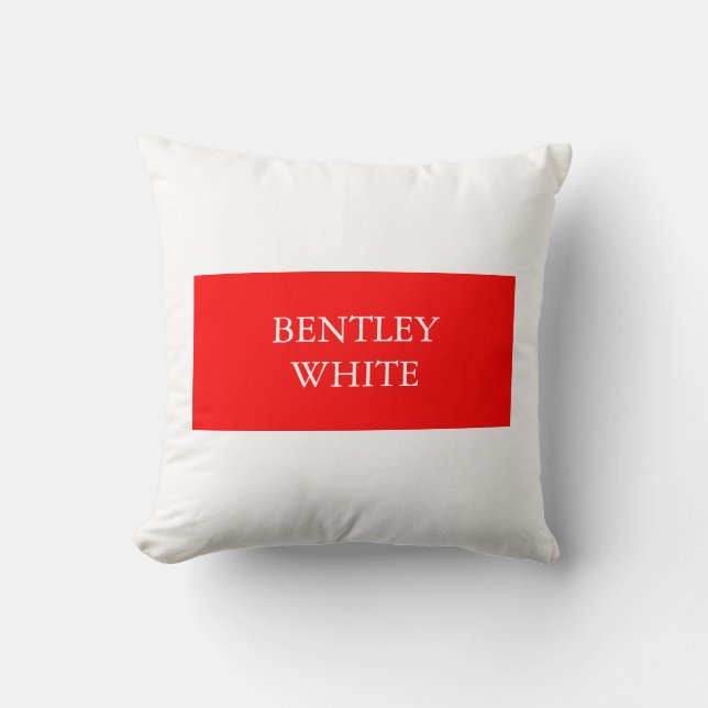 Coussin Tendance Rouge Blanc Style Simple Simple Plaque Vo (Recto)