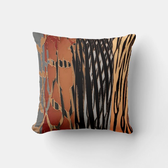 Coussin Tendance Rustique Animal  Imprimé Zèbre Rayure Cou (Recto)