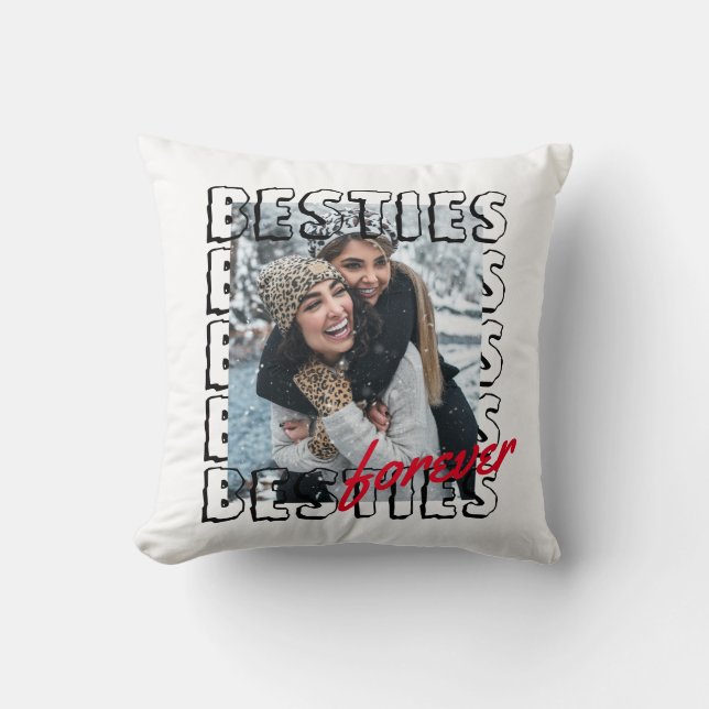 Coussin Tendance Rustique chic Besties pour toujours cheva (Recto)