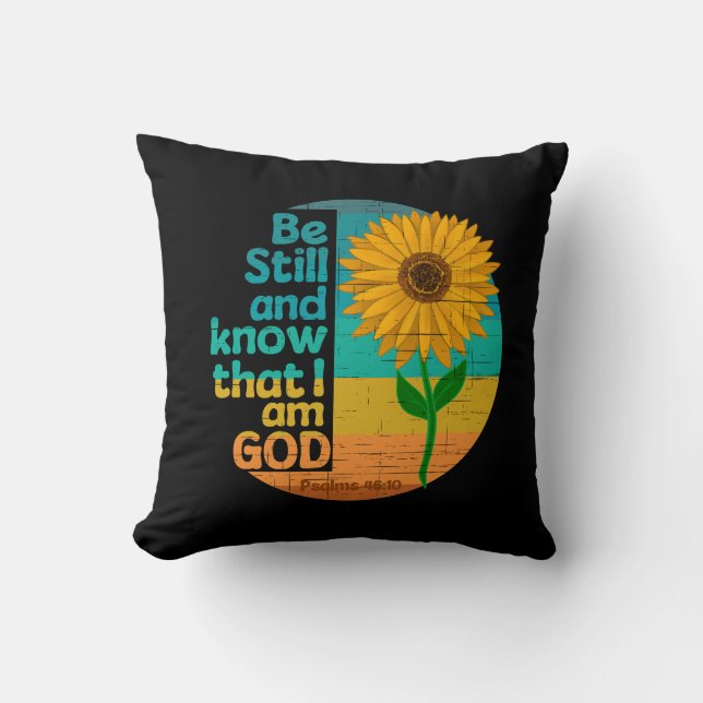 Coussin Tenez-vous tranquilles et sachez que je suis Dieu  (Recto)