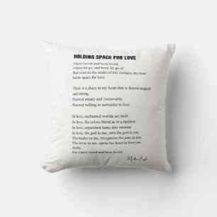 Coussin Tenir l'espace pour le poème d'amour