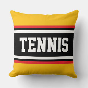 Coussin TENNIS Amusant Jaune Orange Rouge Noir Blanc Rayur
