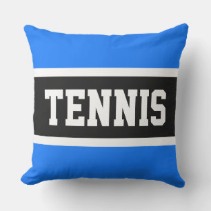 Coussin TENNIS Fun Sporty Bold Bleu brillant Bleu noir ray